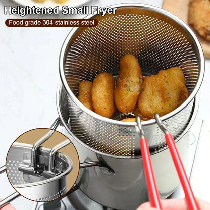 Stainless Steel Deep Frying Pot With Strainer.