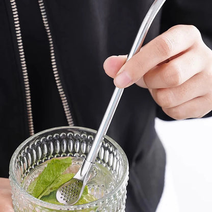 Stainless Steel Filter Spoon Straw