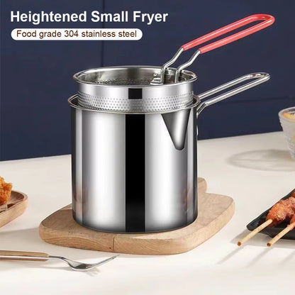 Stainless Steel Deep Frying Pot With Strainer.