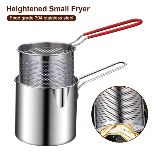 Stainless Steel Deep Frying Pot With Strainer.