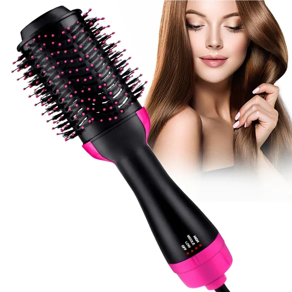 One Step Hot Air Brush Styler and Volumizer Hair Straightener Curler Comb Roller