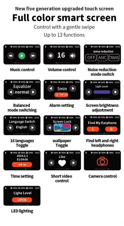 A9 Pro Touch Screen ANC Wireless Airpods