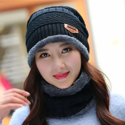 Winter Fleece Cap And Neck Warmer