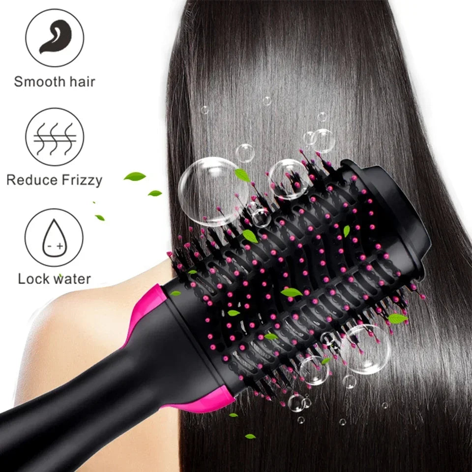 One Step Hot Air Brush Styler and Volumizer Hair Straightener Curler Comb Roller