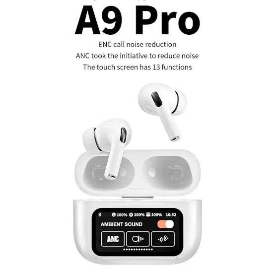 A9 Pro Touch Screen ANC Wireless Airpods